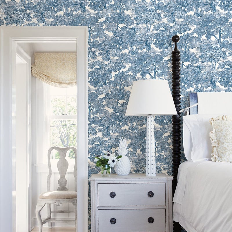 Chesapeake 3115-12543 Spinney Toile Wallpaper, Blue - Image 2